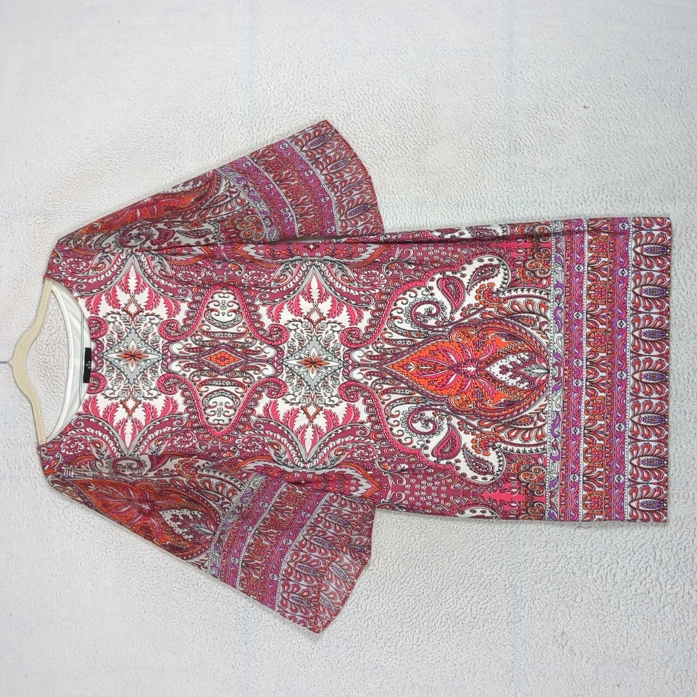 Ronni Nicole Women's Pink Wide Sleeve Hippie Boho Dress Size 6